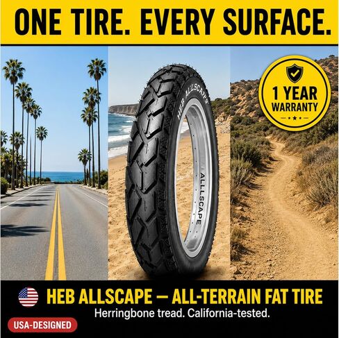 إطار/أنبوب سميك 20×4 من HEB ALLSCAPE لدراجة Ebike MTB ومانع تسرب الإطارات، إطار دراجة جبلية عالي الأداء للخدمة الشاقة، مداس اتجاهي لجميع التضاريس، إطار عالي الكثافة لركوب الشوارع والممرات in Kuwait
