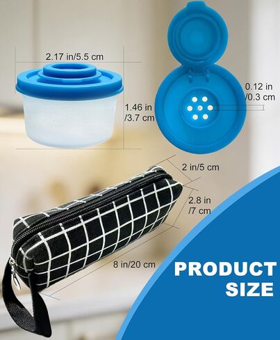 5 Pcs Small Salt and Pepper Shakers with Spice Container Bag, Moisture-Proof and Portable,Travel Salt and Pepper Shakers for Camping Picnic Outdoors Kitchen Lunch Boxes, 3 Colors in Kuwait