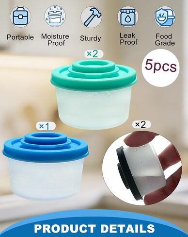 5 Pcs Small Salt and Pepper Shakers with Spice Container Bag, Moisture-Proof and Portable,Travel Salt and Pepper Shakers for Camping Picnic Outdoors Kitchen Lunch Boxes, 3 Colors in Kuwait