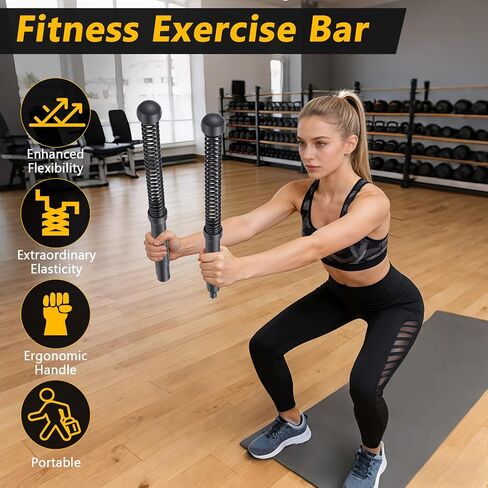 Fitness Exercise Bar, 2in1 Functional Shoulder Exercise Equipment, Workout Bar Elastic Fitness Stick for Pilates Sports Arm Muscles Strength in Kuwait