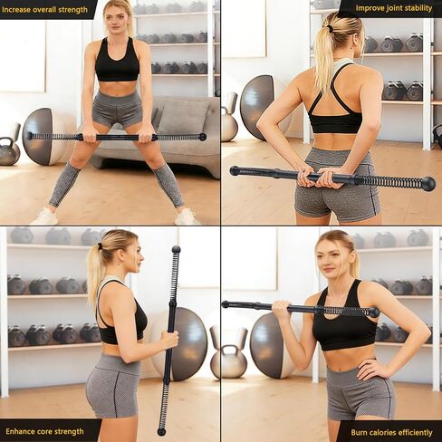 Fitness Exercise Bar, 2in1 Functional Shoulder Exercise Equipment, Workout Bar Elastic Fitness Stick for Pilates Sports Arm Muscles Strength in Kuwait