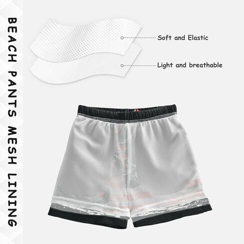 Red Dirt Bike Flying Over USA Flag Boys Swim Trucks Quick Dry Bathing Suit Swimsuit Swimwear Beach Shorts in Kuwait