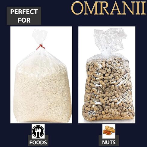 أكياس مجمعة شفافة 1.25 مل، 10 بوصة × 8 بوصة × 24 بوصة و200 كيس | مادة LDPE، لتغليف المواد الغذائية وتخزينها وعرضها | كيس بلاستيكي قابل للغلق بالحرارة، مثالي للمخبوزات والأطعمة الجاهزة والوجبات الخفيفة والاستخدام التجاري in Kuwait