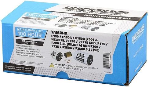 مجموعة صيانة Quicksilver 8M0222224 لمدة 100 ساعة لـ Yamaha مختلف 150/175/200/225/250 لوحات خارجية in Kuwait