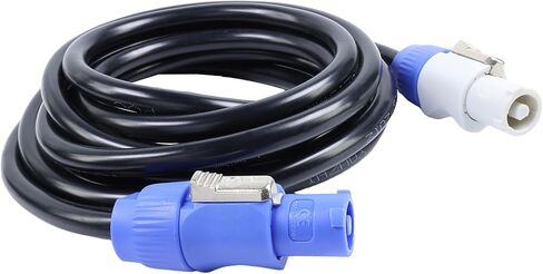 كابل PowerCON لإضاءة المسرح بطول 10 أقدام - الإدخال إلى الإخراج 3 × 2.5 مم² | كابلات طاقة تيار متردد ذات 3 سنون، سلك نحاسي للداخل والخارج مقاس 14 AWG، إعداد المسرح، شاشة LED بطول 10 أقدام، كابلات تمديد ضوء رأس الشعاع المتحرك in Kuwait