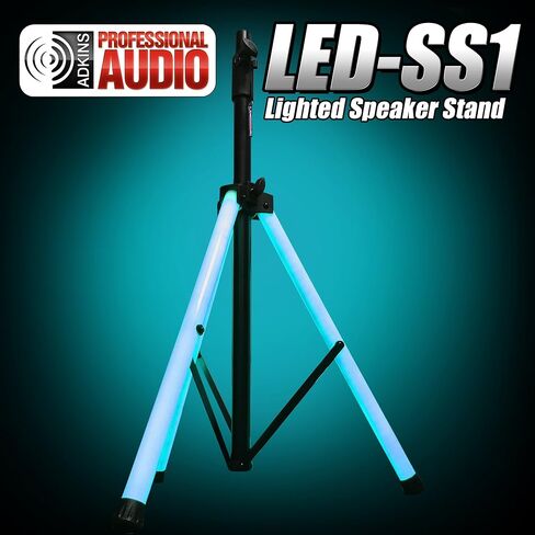 LED Lighted Speaker Stand - With Carry Bag - Ultra Bright LED Tubes - Adkins Professional in Kuwait