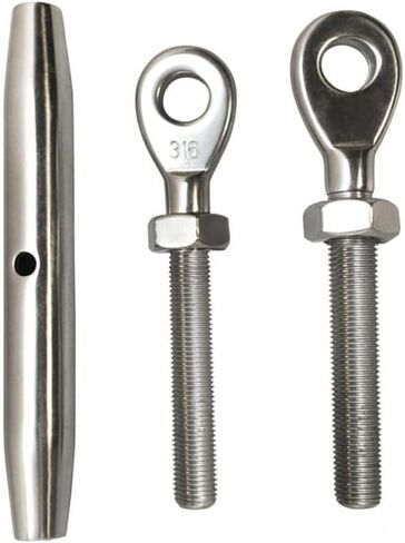 Prolinemax 1/4'' Marine Stainless Steel Closed Body Turnbuckle Eye Eye Rig 300 Lbs in Kuwait