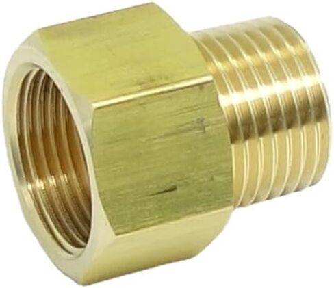 1 Piece 1/2" NPT Pipe Male x M22 x1.5 Female Metric Gauge Adapter Brass in Kuwait