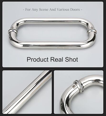 Commercial Door Handles for Interior Exterior Glass Door, Stainless Steel Round Shape Door Handles Push Pull, Modern Sliding Shower Door Konb *27.5Cm(42.5Cm(16 3/4) Door Handle in Kuwait