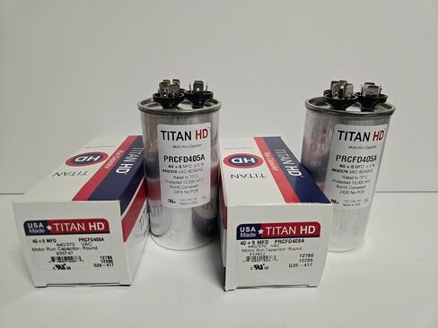 Generic 2 PACK TITAN HD PRCFD405A 40/5 MFD 40 + 5 AMERICAN MADE DUAL RUN CAPACITOR HVAC A/C CENTRAL AIR CONDITIONER PACKARD in Kuwait