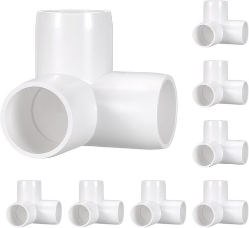 8 عبوات 3/4 بوصة SCH40 PVC تركيب أنابيب الكوع، 3 اتجاهات PVC زاوية الكوع منفذ جانبي، موصلات أنابيب من فئة الأثاث لمشروع إبداعي DIY، حماية البركة، مقبس × مقبس in Kuwait