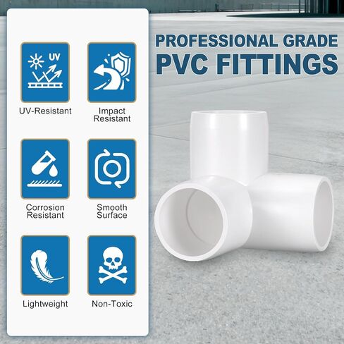 8 عبوات 3/4 بوصة SCH40 PVC تركيب أنابيب الكوع، 3 اتجاهات PVC زاوية الكوع منفذ جانبي، موصلات أنابيب من فئة الأثاث لمشروع إبداعي DIY، حماية البركة، مقبس × مقبس in Kuwait