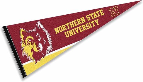 شركة College Flags & Banners Co. علم ذئاب الولاية الشمالية Wordmark Pennant Flag in Kuwait