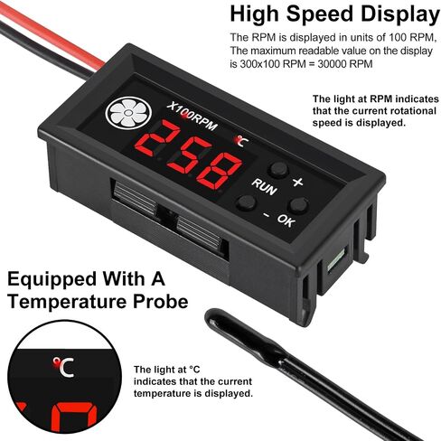 وحدة تحكم في درجة حرارة المروحة DC 12V PWM وحدة تحكم في السرعة بأربعة أسلاك مع شاشة رقمية ومسبار درجة الحرارة محافظ للتحكم في درجة الحرارة لمحبي الكمبيوتر 3A in Kuwait