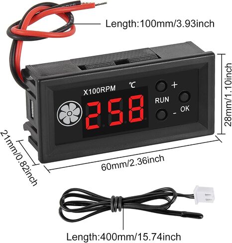 وحدة تحكم في درجة حرارة المروحة DC 12V PWM وحدة تحكم في السرعة بأربعة أسلاك مع شاشة رقمية ومسبار درجة الحرارة محافظ للتحكم في درجة الحرارة لمحبي الكمبيوتر 3A in Kuwait