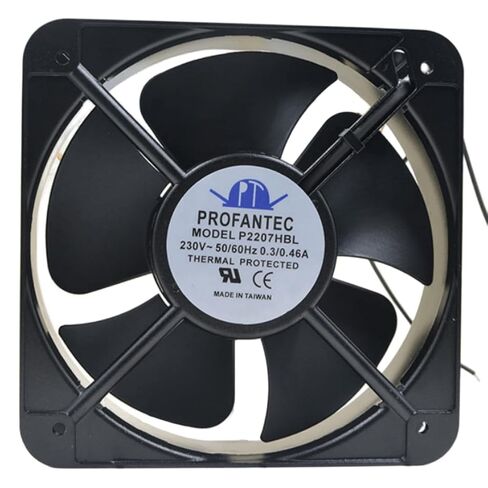 P2207HBL AC220 / 240V 0.3 / 0.46A 50/60 هرتز 205x205x72mm مروحة تبريد بسلكين in Kuwait