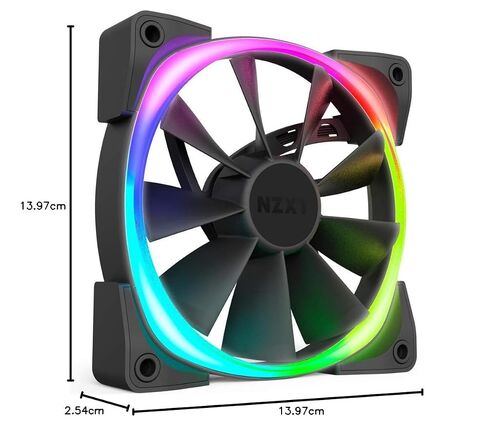 NZXT AER RGB 2 Black - 140 مم - RGB LED - محمل ديناميكي سائل - مروحة PWM لـ Hue 2 - فردية in Kuwait