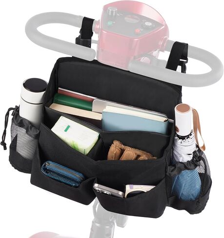 Mobility Scooter Bag, Front Handlebar Bag for Mobility Scooter, Waterproof Storage Bag, multi-pocket Large Capacity Bag with removable lining, Black in Kuwait