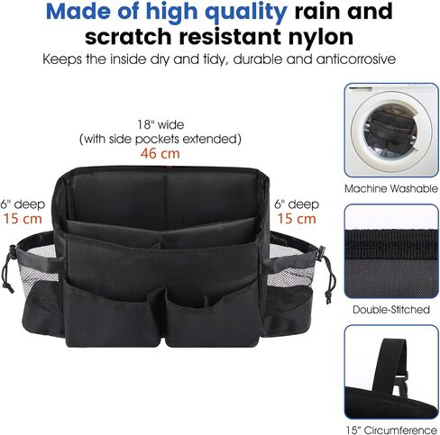 Mobility Scooter Bag, Front Handlebar Bag for Mobility Scooter, Waterproof Storage Bag, multi-pocket Large Capacity Bag with removable lining, Black in Kuwait