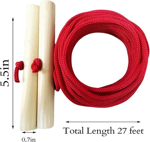 Cornhole Measuring Device 27ft with Silicone Tie & Bag | Cornhole Board Accessories and Equipment | Lightweight Varnished Sticks & Low-Stretch Rope for Fast, Accurate Boards Distance Setup in Kuwait