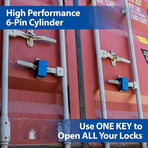 قفل حاوية PACLOCK's 82-Series الحاصل على براءة اختراع، UCS، Keyed Alike U-Pick!، أزرق، ألومنيوم مؤكسد، 1، للمقابض المضلعة على أبواب الحاويات in Kuwait