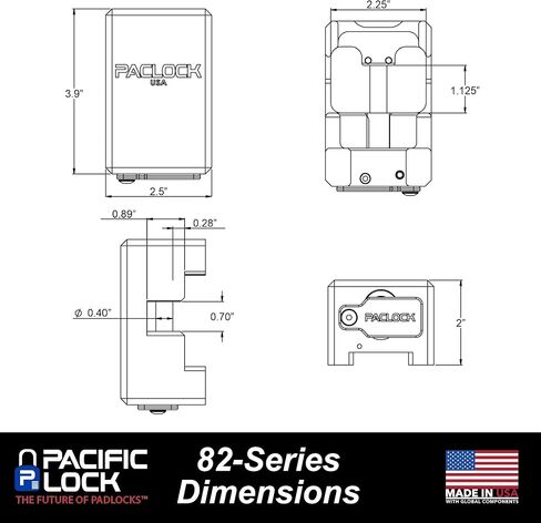 قفل حاوية PACLOCK's 82-Series الحاصل على براءة اختراع، UCS، Keyed Alike U-Pick!، أزرق، ألومنيوم مؤكسد، 1، للمقابض المضلعة على أبواب الحاويات in Kuwait