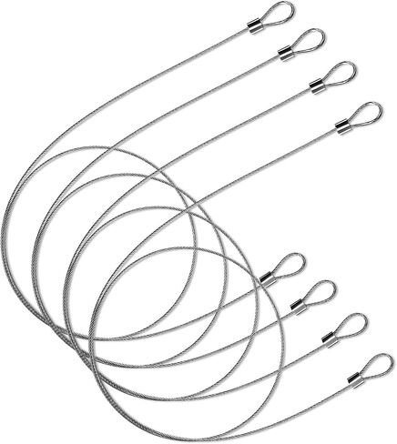 120CM/3.9ft 2mm Outdoor Travel Security Cable Lock, 4 Pack Stainless Steel Security Cable with Double Loop Lightweight Braided Steel Coated Safety Luggage Lock for Action Cameras in Kuwait
