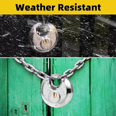 6 Pack Keyed Alike Disc Padlocks, 2-3/4" Stainless Steel Heavy Duty Padlocks with 3/8" Shackle, Waterproof & Rustproof for Storage Units, Sheds, Gates & More in Kuwait