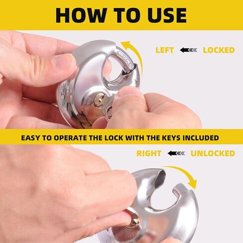 6 Pack Keyed Alike Disc Padlocks, 2-3/4" Stainless Steel Heavy Duty Padlocks with 3/8" Shackle, Waterproof & Rustproof for Storage Units, Sheds, Gates & More in Kuwait