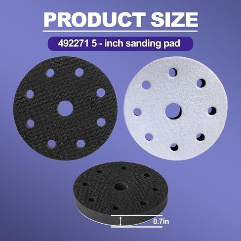 492271-5 بوصة لوحة واجهة Sanding StickFix لآلة صنفرة Festool، وسادة صنفرة شبكية كاشطة | متوافق مع أدوات الصنفرة Festool، تصميم شبكي مقاوم للاهتراء - 4 عبوات in Kuwait