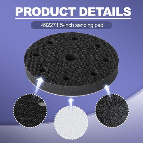 492271-5 بوصة لوحة واجهة Sanding StickFix لآلة صنفرة Festool، وسادة صنفرة شبكية كاشطة | متوافق مع أدوات الصنفرة Festool، تصميم شبكي مقاوم للاهتراء - 4 عبوات in Kuwait