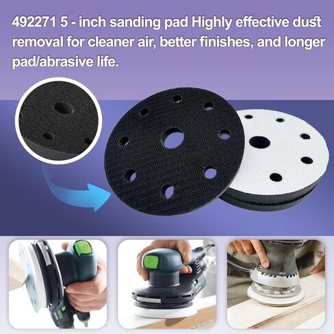492271-5 بوصة لوحة واجهة Sanding StickFix لآلة صنفرة Festool، وسادة صنفرة شبكية كاشطة | متوافق مع أدوات الصنفرة Festool، تصميم شبكي مقاوم للاهتراء - 4 عبوات in Kuwait