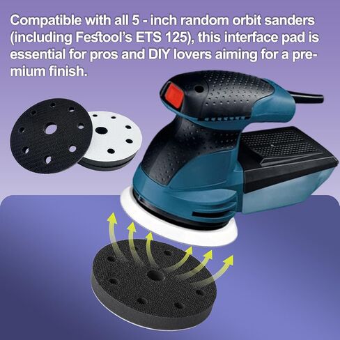 492271-5 بوصة لوحة واجهة Sanding StickFix لآلة صنفرة Festool، وسادة صنفرة شبكية كاشطة | متوافق مع أدوات الصنفرة Festool، تصميم شبكي مقاوم للاهتراء - 4 عبوات in Kuwait