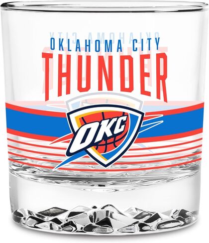 Rico Industries NBA Basketball 11.5oz Rocks Glass – Heavy Base Clear Glass Tumbler, Durable Whiskey Cocktail Drinking Glass for Home Bar, Kitchen, or Entertaining in Kuwait