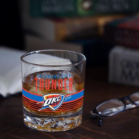 Rico Industries NBA Basketball 11.5oz Rocks Glass – Heavy Base Clear Glass Tumbler, Durable Whiskey Cocktail Drinking Glass for Home Bar, Kitchen, or Entertaining in Kuwait