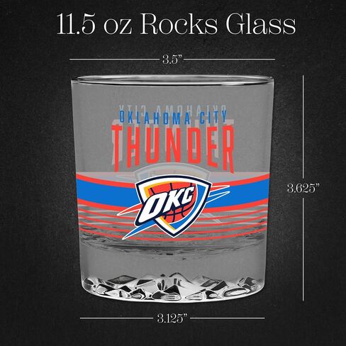 Rico Industries NBA Basketball 11.5oz Rocks Glass – Heavy Base Clear Glass Tumbler, Durable Whiskey Cocktail Drinking Glass for Home Bar, Kitchen, or Entertaining in Kuwait