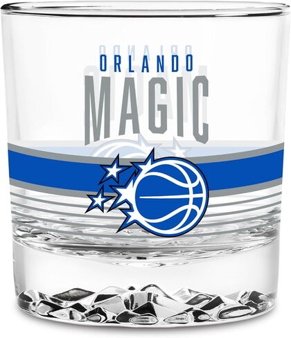 Rico Industries NBA Basketball 11.5oz Rocks Glass – Heavy Base Clear Glass Tumbler, Durable Whiskey Cocktail Drinking Glass for Home Bar, Kitchen, or Entertaining in Kuwait