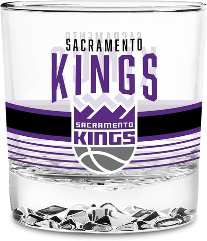 Rico Industries NBA Basketball 11.5oz Rocks Glass – Heavy Base Clear Glass Tumbler, Durable Whiskey Cocktail Drinking Glass for Home Bar, Kitchen, or Entertaining in Kuwait