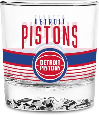 Rico Industries NBA Basketball 11.5oz Rocks Glass – Heavy Base Clear Glass Tumbler, Durable Whiskey Cocktail Drinking Glass for Home Bar, Kitchen, or Entertaining in Kuwait