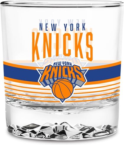 Rico Industries NBA Basketball 11.5oz Rocks Glass – Heavy Base Clear Glass Tumbler, Durable Whiskey Cocktail Drinking Glass for Home Bar, Kitchen, or Entertaining in Kuwait