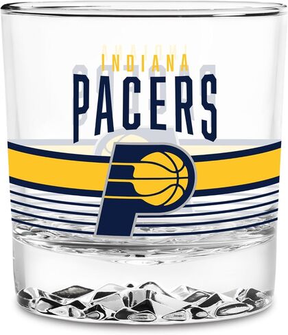 Rico Industries NBA Basketball 11.5oz Rocks Glass – Heavy Base Clear Glass Tumbler, Durable Whiskey Cocktail Drinking Glass for Home Bar, Kitchen, or Entertaining in Kuwait