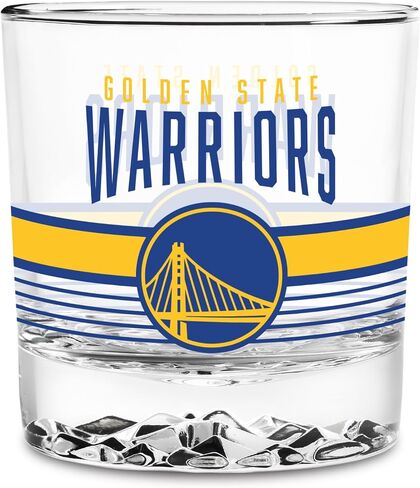Rico Industries NBA Basketball 11.5oz Rocks Glass – Heavy Base Clear Glass Tumbler, Durable Whiskey Cocktail Drinking Glass for Home Bar, Kitchen, or Entertaining in Kuwait