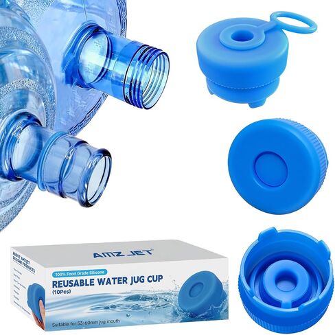 3 & 5 Gallon Water Jug Cap, 5 Pack Reusable Food Grade Silicone Replacement Cap for 55mm Standard/Screw/Crown Tops Water Bottle and Water Dispensers, Non-Spill & Leak Free in Kuwait