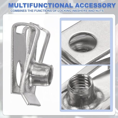 PATIKIL U-Style Clip-On Nut, 12 Pcs M4-0.7 Regular Extruded U-Nut U-Type Fasteners Hardware Nuts Stainless Steel for Automotive Metal Cars Motorcycles, Silver in Kuwait