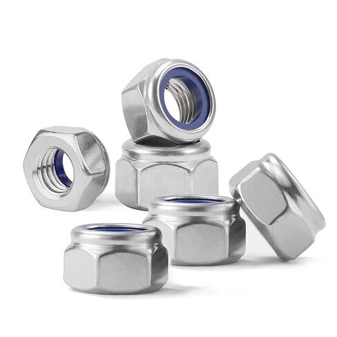 100 Pcs M2 Metric Lock Nuts, 304 (A2-70) Stainless Steel Nylon Insert Locknuts, Standard Metric Thread Nylock Nuts, Hex Lock Hardware Nuts, Reusable Anti-Loose Corrosion Resistant in Kuwait