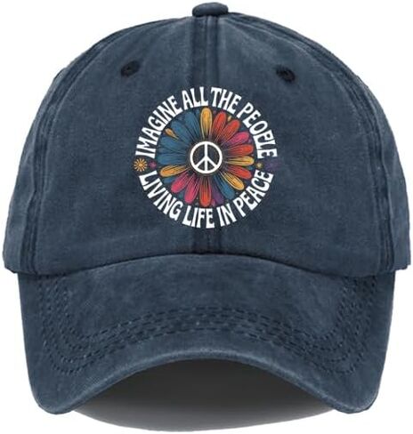 Imagine All The People Hat, Imagine Peace Baseball Cap, Peace Sign Cap in Kuwait