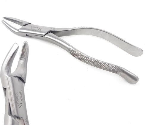 A2Z Scilab German Dental Extracting Extraction Forceps #150 - For Maxillary incisors,Canines,Premolars & Roots - Comes with Serrated Jaws & Sturdy Handle Grip - Made of Premium Grade Stainless Steel in Kuwait