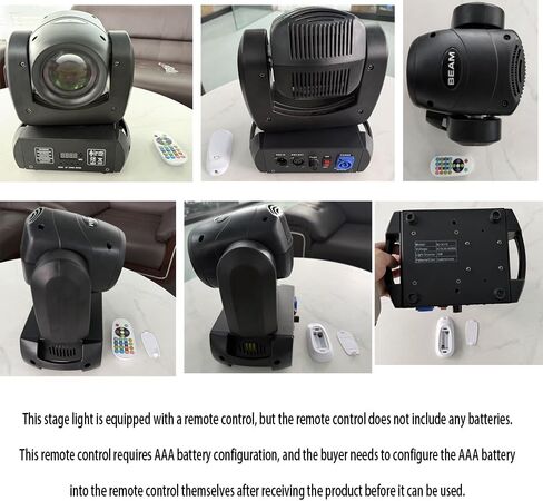 AGVYBE 120W Moving Head DJ Lights with Remote Control, 18-Facet Prism Stage Lighting with 8 Gobos & 8 Colors, DMX512 & Sound Activated,LED Beam Spot for Party,Club,Disco,Bar,Show (1 Pack) in Kuwait