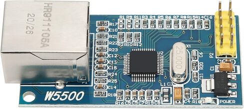 Garosa Ethernet Module W5500, PCB Connectivity with 3.3V 5V Power Supply, SPI Communication and 10-100Mbps Transfer Rate for Engineers and DIY Enthusiasts in Kuwait