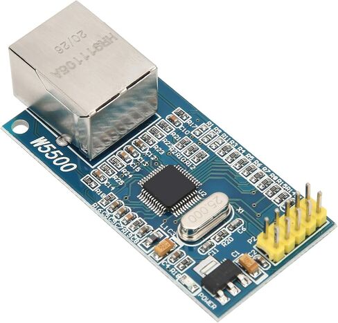 Garosa Ethernet Module W5500, PCB Connectivity with 3.3V 5V Power Supply, SPI Communication and 10-100Mbps Transfer Rate for Engineers and DIY Enthusiasts in Kuwait